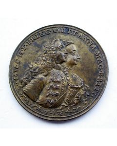 Penning op de inhuldiging van Stadhouder Willem IV en Anna van Hannover, 1747