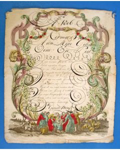 'Kermis Brief' met calligrafie, 1806