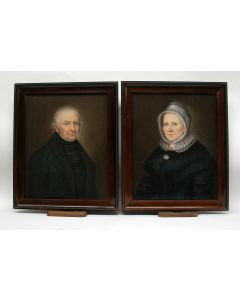 Berend Kunst, portretten van burgemeester Willem de Wit van Hilversum en zijn echtgenote, 1851