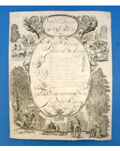 'Nieuwjaars Brief' met calligrafie, 1825