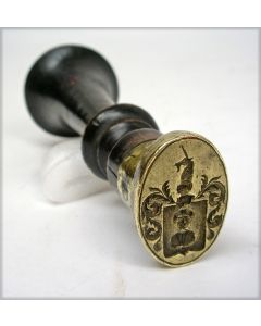 Lakstempel met familiewapen, oosterling, 19e eeuw