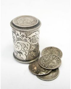 Zilveren muntendoosje / stuiverdoosje, ca. 1860