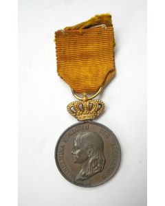 Prijsmedaille, Koningin Wilhelmina met hangend haar, 1899