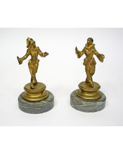 Stel bronzen pierrots, Art Deco periode.
