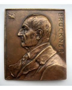 Plaquettepenning, Bruckner, door F. Stiasny, ca. 1900