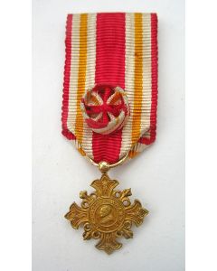 [Vaticaan] Pauselijke onderscheiding, officier Pro Ecclesia et Pontifice, gouden miniatuur draagmedaille