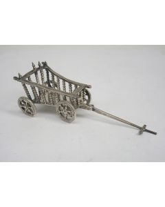 Miniatuur zilveren bolderkar