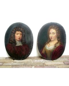 Portretten van de predikant Cornelius van Beveren en zijn vrouw Geertruida Snoeck, ca. 1700