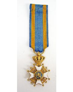 Ridder Nederlandse Leeuw, miniatuur draagmedaille in goud