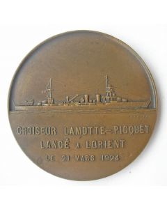 [Frankrijk] Penning, tewaterlating van de kruiser Lamotte-Picquet, 1924 