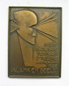 Plaquettepenning, tentoonstelling 'Klank en Beeld', 1932 (J.B. Wiebenga)