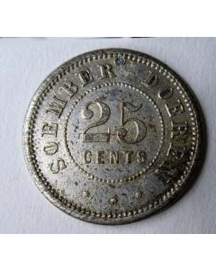 Plantagegeld Nederlandsch Indië, 25 cents, plantage Soember Doeren, 19e eeuw