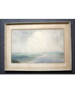 Gerrit van Duffelen. 'De Rijn vanaf de Grebbeberg', aquarel