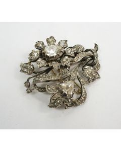 Bloembroche met diamanten, 19e eeuw