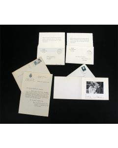 4 bedankkaarten van de prinsessen Irene en Christina voor diverse gelegenheden, 1967-1970
