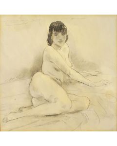 Jan Sluijters, liggend naakt, aquarel