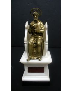 Bronzen beeld van Sint Petrus, Grand Tour souvenir, Rome, 19e eeuw