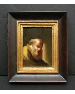 T.g.a. Christian Dietricy, 'Portretje van een schriftgeleerde', paneel, 18e eeuw