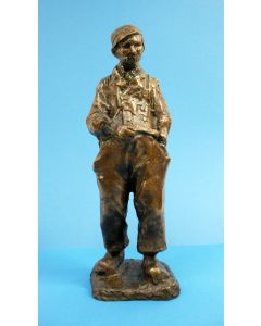 Charles van Wijk, 'Pijprokende boer', bronzen sculptuur
