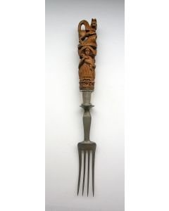 Vork met bestoken palmhouten heft, 1867