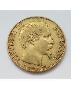 Frankrijk, 20 francs goud, Napoleon III, 1855