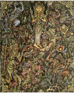 I Ketut Murtika, Batuan (Bali), Mythologische scène, gouache, ca. 1980