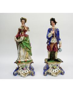 Stel beelden, Porcelaine de Paris, 19e eeuw