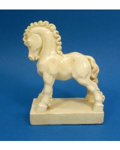 Wit aardewerk beeldje, paardje, art deco periode, ca.1920/30