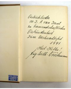 'Dokumente der Zeitgeschichte', Nazi propagandauitgave met handgeschreven opdracht van een Duitser aan een hoge NSB-functionaris, 1941