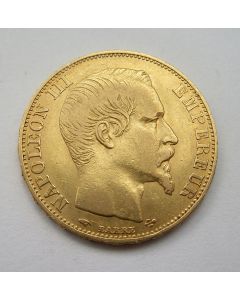 Frankrijk, 20 francs goud, Napoleon III, 1855
