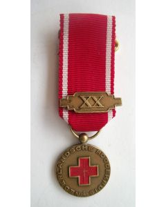 Medaille voor Trouwe Dienst van het Nederlandsche Roode Kruis, miniatuur draagmedaille