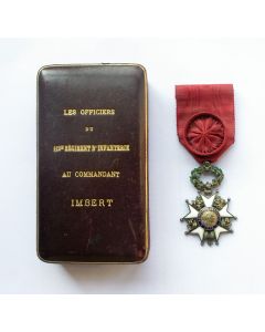 Frankrijk, Onderscheiding Officier Legion d'Honneur, in cassette met tenaamstelling