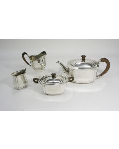 Zilveren theeservies in art deco stijl, model 'Ceylon'