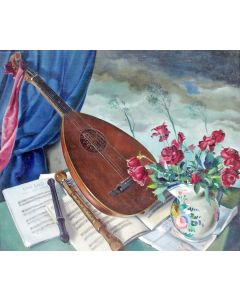 Jan de Cler, ‘Door alle levensstormen domineert de muziek’, olieverf op doek, 1941