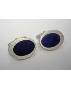 Witgouden design manchetknopen met lapis lazuli, ca. 1970/80