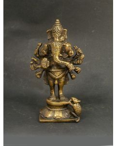 Bronzen beeldje, Olifantsgod Ganesh, India, 19e eeuw