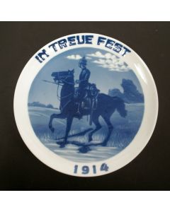 Duits patriottisch wandbord, 'In Treue fest', uitvoering Rosenthal, 1914