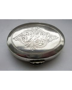 Gegraveerd zilveren doosje, Pieter Binkes, Sneek, 1886