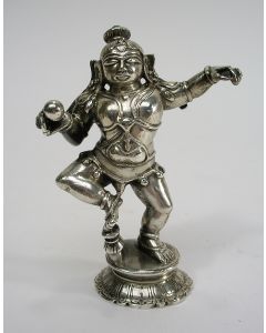 Zilveren beeldje met de voorstelling van Krishna, India, ca. 1900