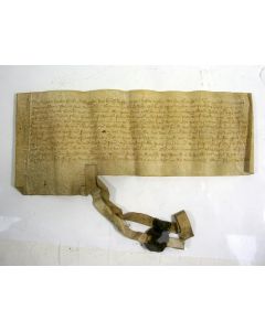 Schepenakte, gezegeld handschrift op perkament,  Grave 1380