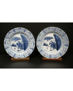 Stel Chinees porseleinen dubbelborden, 'Joosje te Paard'