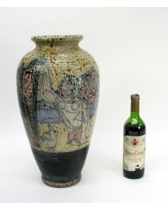 Grote aardewerk vaas door Frans Lommen voor Terraco Draak, Beesel, 1965