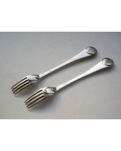Stel zilveren confituurvorkjes, Hendrik Reins Brouwer, Harlingen, 18e eeuw