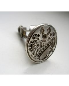 Zilveren signet met familiewapen Van der Wal(len), Carolus ten Ham, Amsterdam, 1783