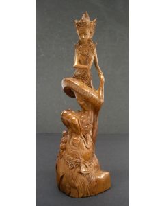Balinees houten beeld, Kala Rahu en Dewi Ratih, 1949
