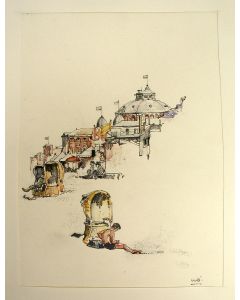 Willem van den Berg, 'Scheveningen', aquarel