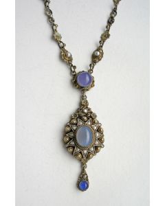 Zilveren collier met opalen en pareltjes