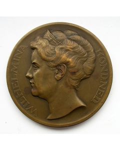 Penning, zilveren regeringsjubileum Koningin Wilhelmina, 1923 [door J.C. Wienecke]