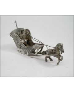 Zilveren miniatuur arrenslede, Rinze Spaanstra, Drachten, 19e eeuw