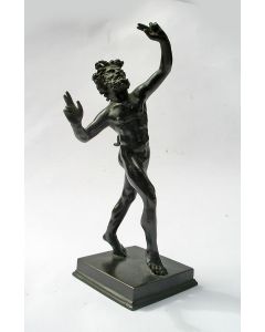Classicistisch bronzen beeld, Dansende Faun, 19e eeuw